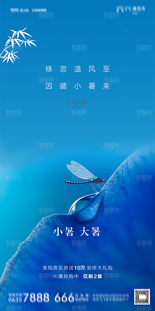 地产小暑大暑节气简约大气海报