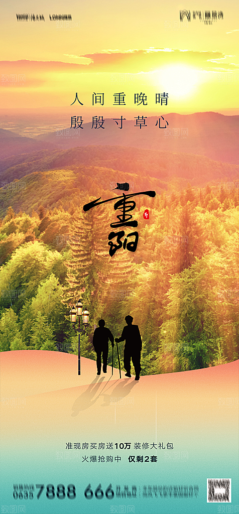地产重阳节节日简约大气海报