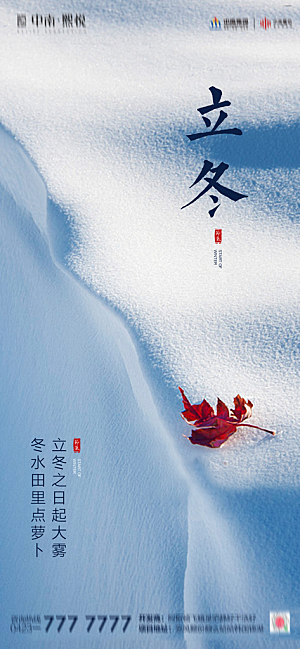 地产立冬节气简约大气海报