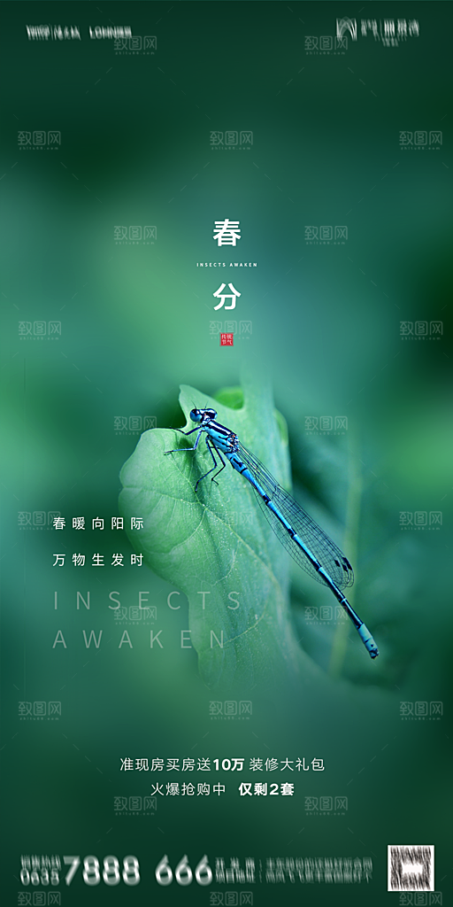 地产春分节气简约大气海报