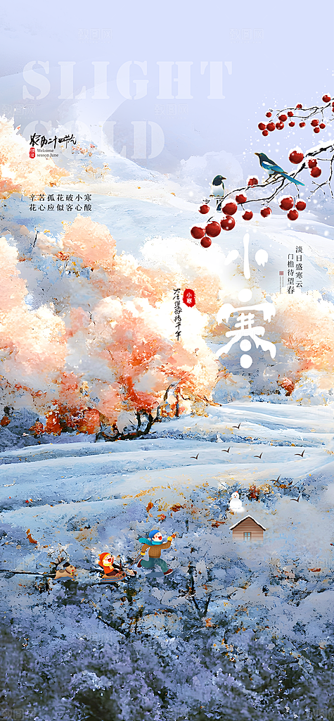 传统节气 节气海报 24节气 小寒 中国