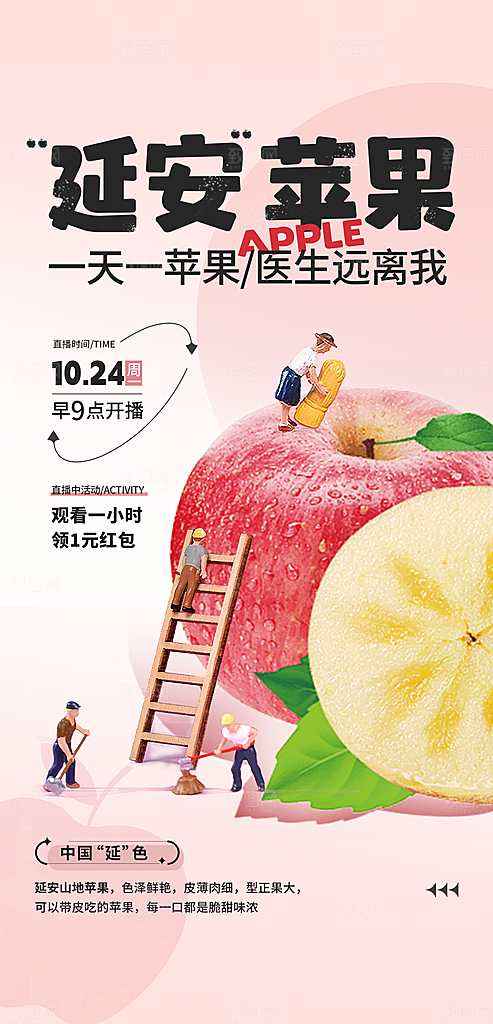 美食水果促销活动手机海报
