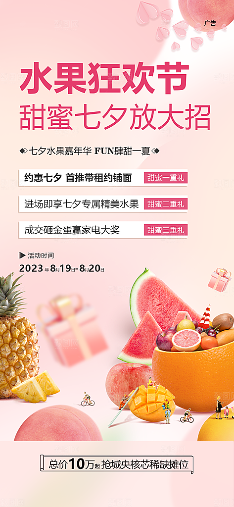 美食水果促销活动手机海报
