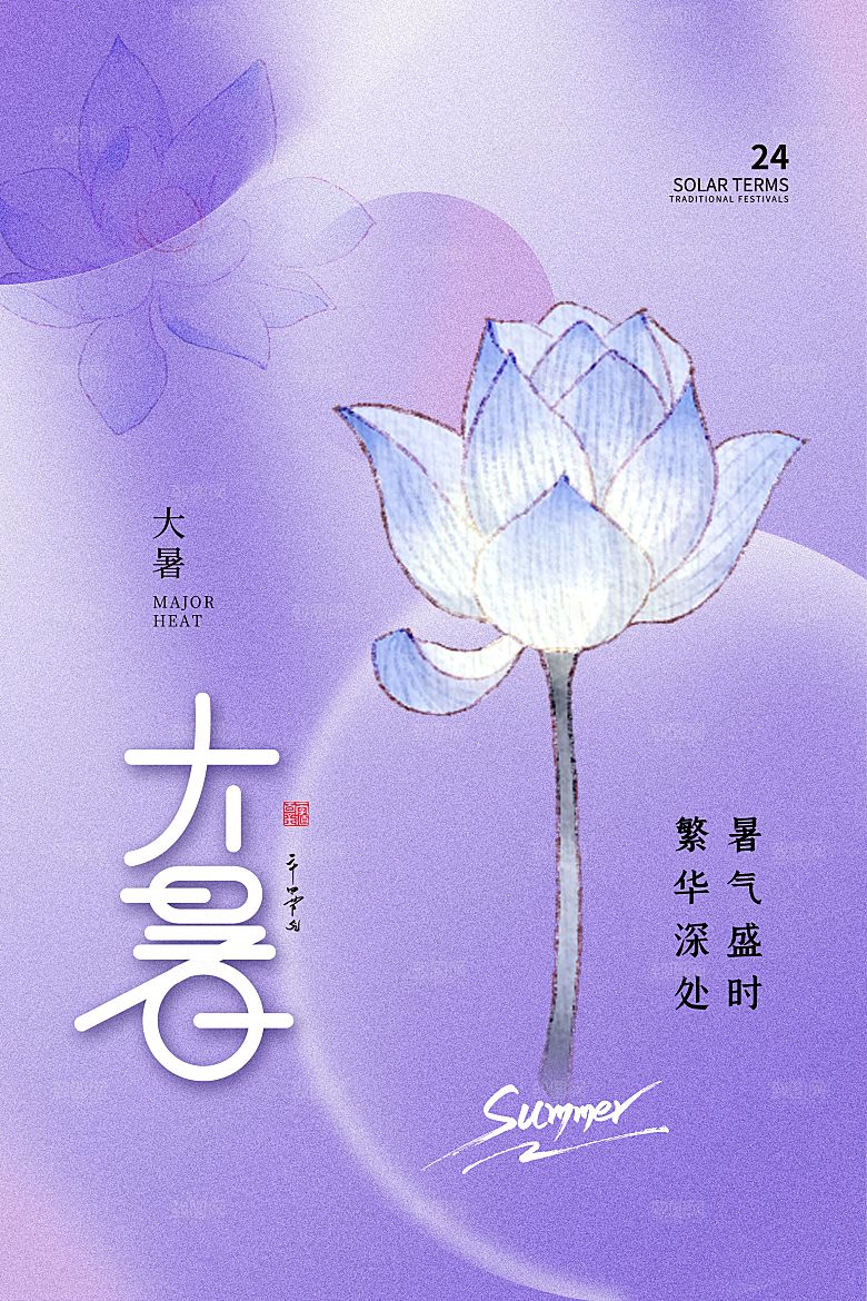 大暑节气宣传海报设计