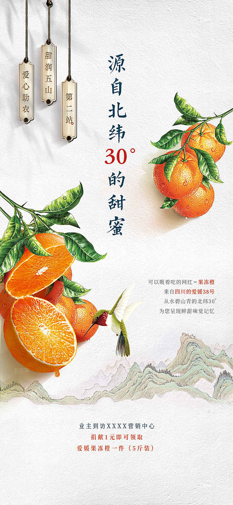 美食水果促销活动手机海报