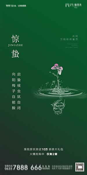 地产惊蛰节气简约大气海报
