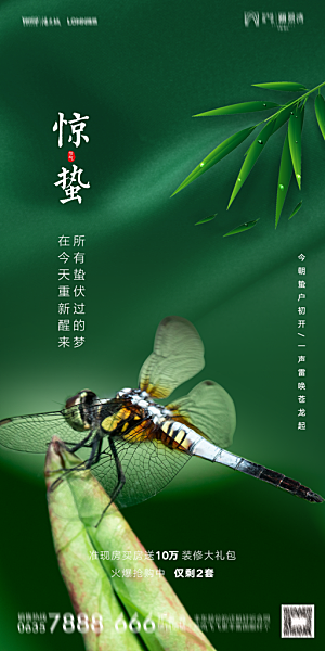 地产惊蛰节气简约大气海报