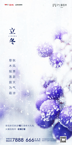 地产立冬节气简约大气海报