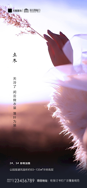 地产立冬节气简约大气海报