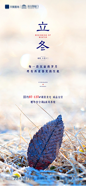 地产立冬节气简约大气海报