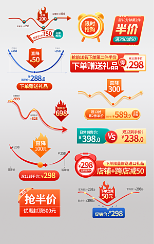 淘宝电商优惠券标签促销元素