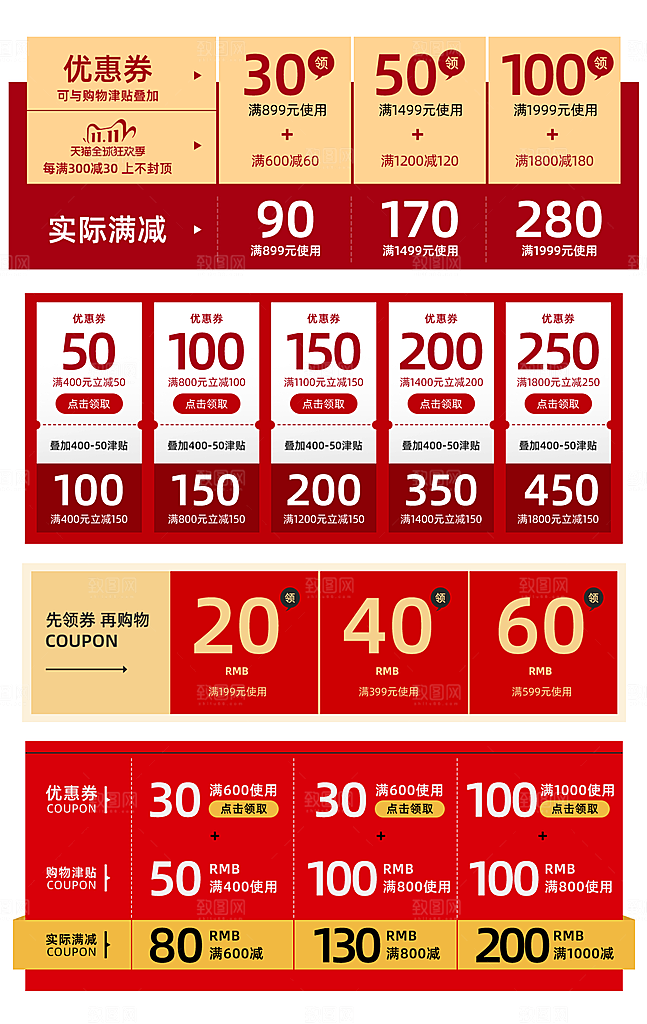 淘宝电商优惠券标签促销元素