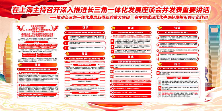 长三角一体化党建标语宣传党建