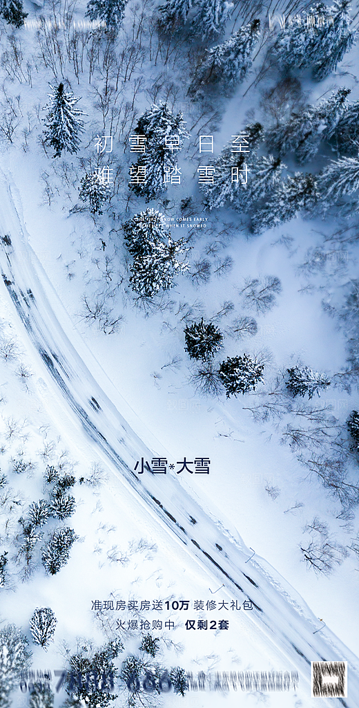 地产小雪节气简约大气海报