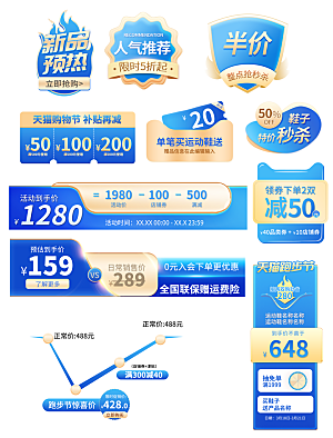 淘宝电商优惠券标签促销元素