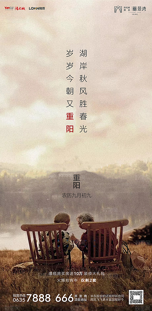地产重阳节节日简约大气海报