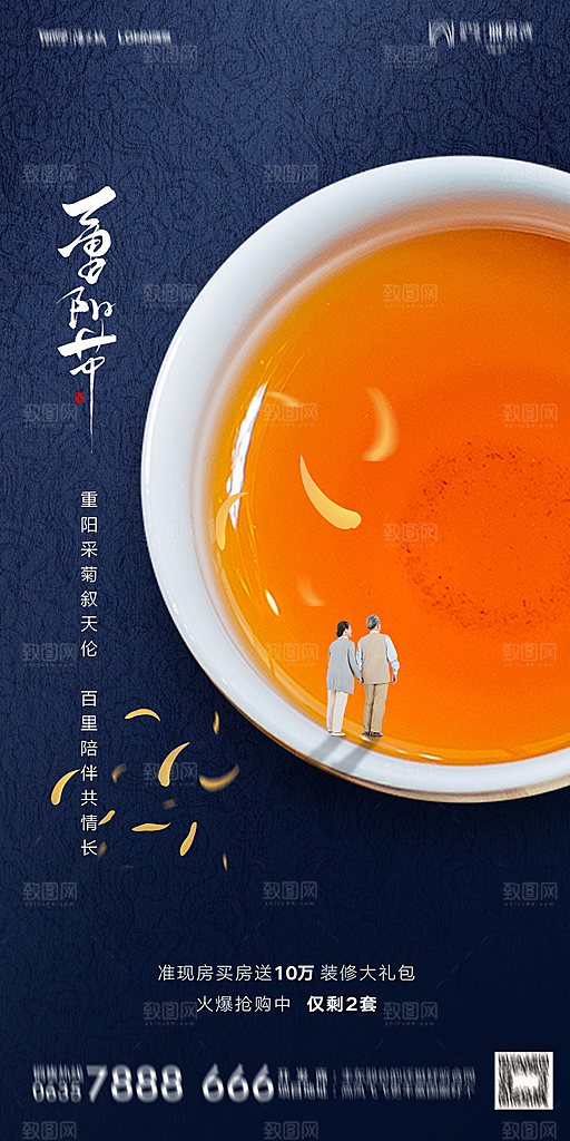 地产重阳节节日简约大气海报