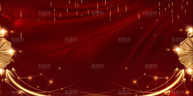 中国党政爱国红色背景海报广告