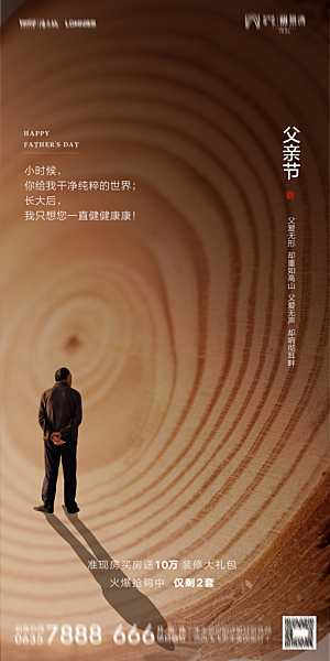 地产父亲节节日简约大气海报