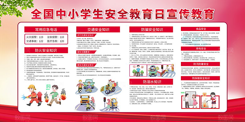 学生安全教育宣传展板
