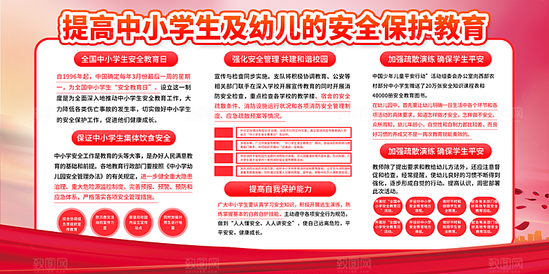 学生安全教育宣传展板