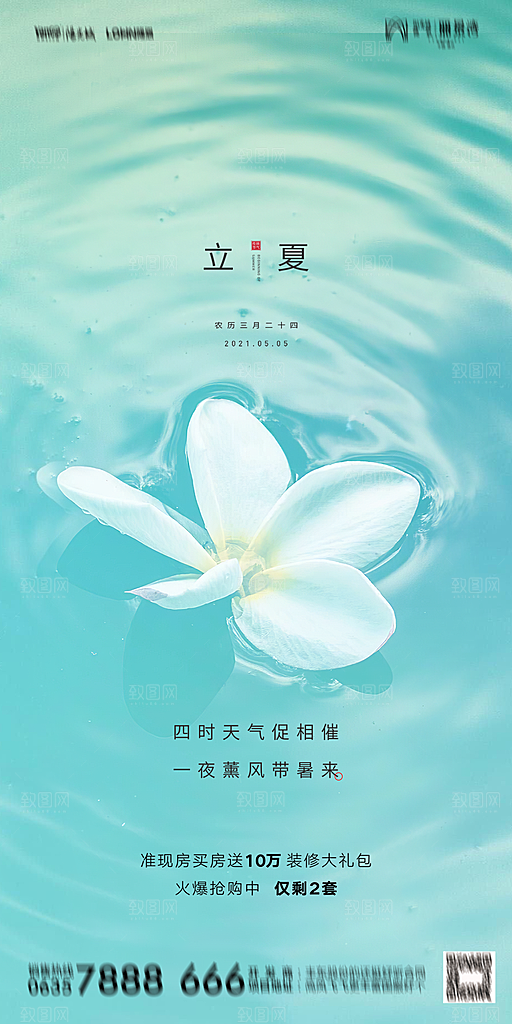 地产立夏节气简约大气海报