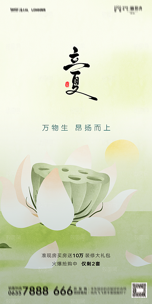 地产立夏节气简约大气海报