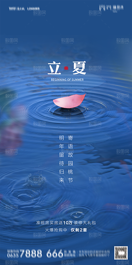 地产立夏节气简约大气海报