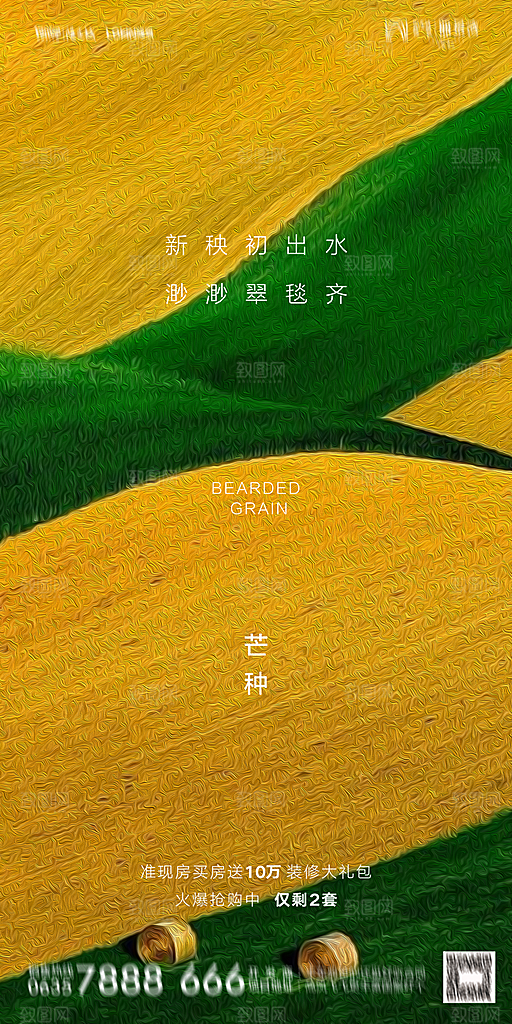 地产芒种节气简约大气海报