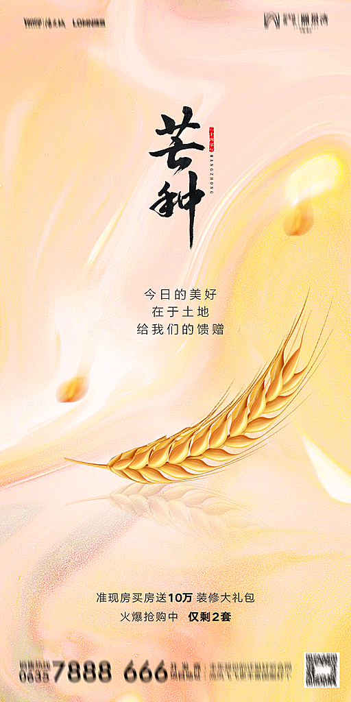 地产芒种节气简约大气海报