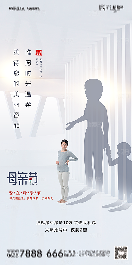 地产母亲节节日简约大气海报