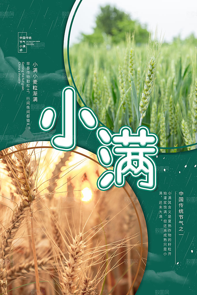 传统节气小满节气海报