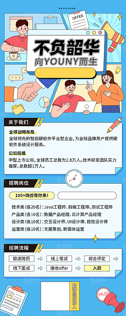 招聘企业内推计划长图手机招聘人才