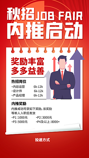 企业招聘找人求职找工作手机海报