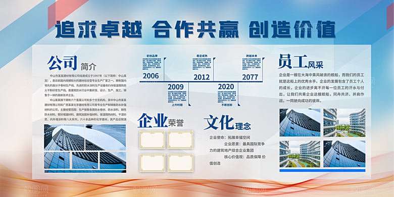 企业发展历程企业文化展板
