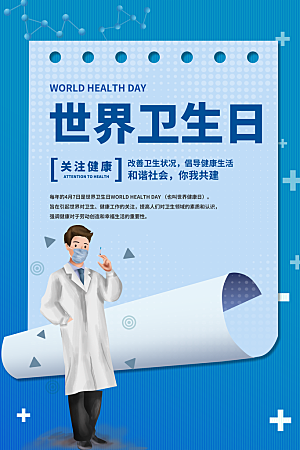 世界卫生日海报展板