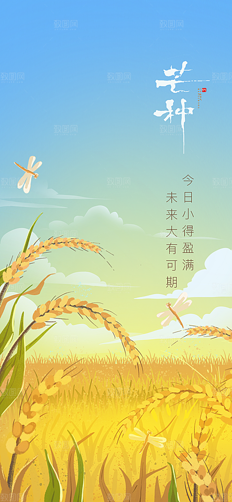 芒种节气宣传海报设计