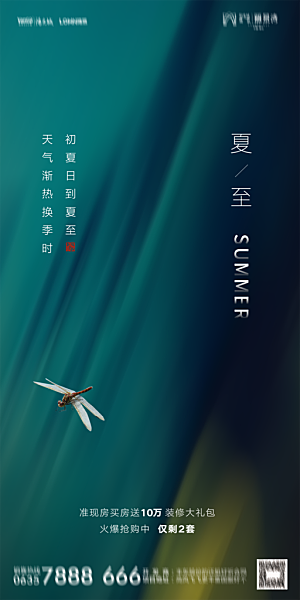 地产夏至节气简约大气海报