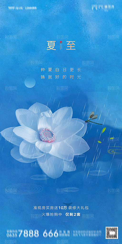 地产夏至节气简约大气海报