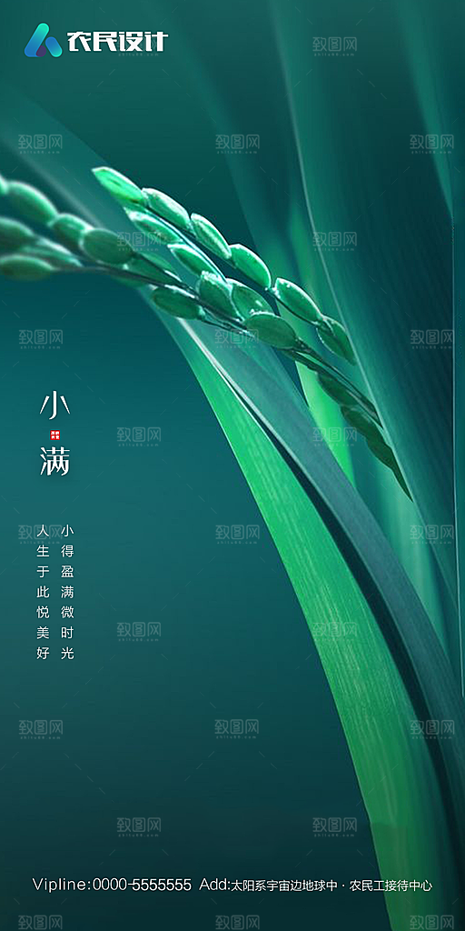 地产小满节气简约大气海报