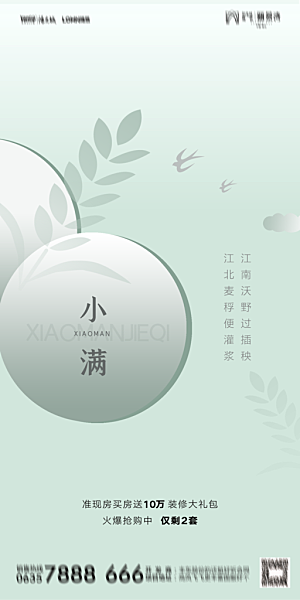 地产小满节气简约大气海报