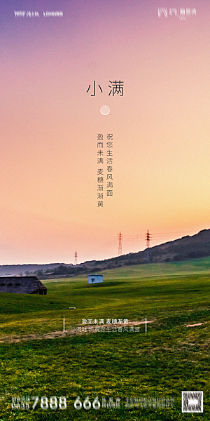 地产小满节气简约大气海报