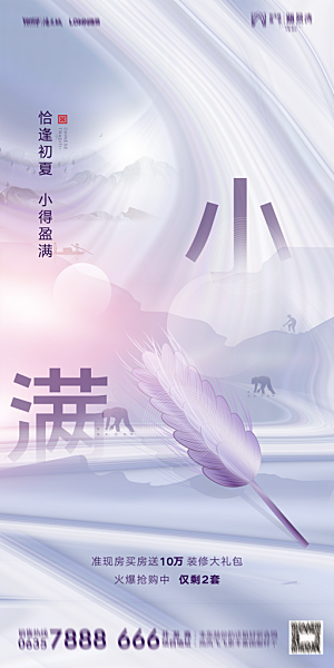 地产小满节气简约大气海报