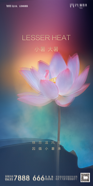 地产小暑节气简约大气海报