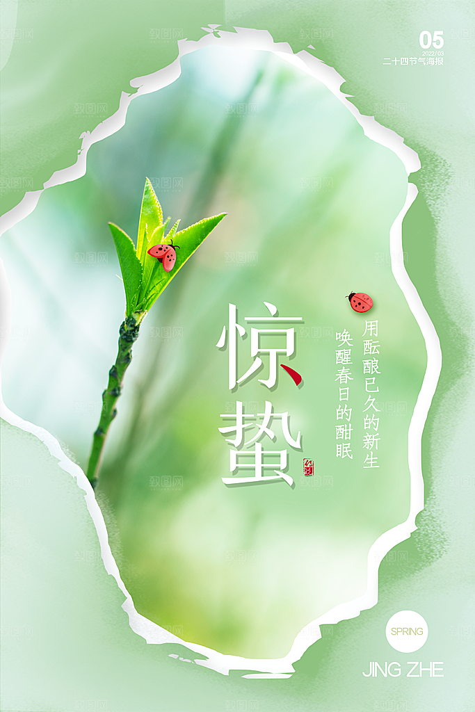 传统节气惊蛰海报