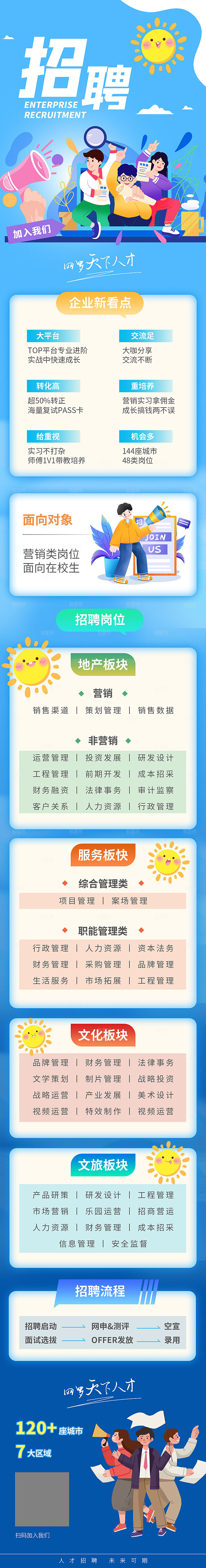 企业人才招聘H5手机长海报