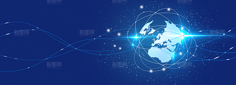现代科技数据城市海报广告蓝色背景立体特效