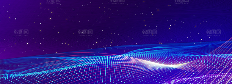 现代科技数据城市海报广告蓝色背景立体特效