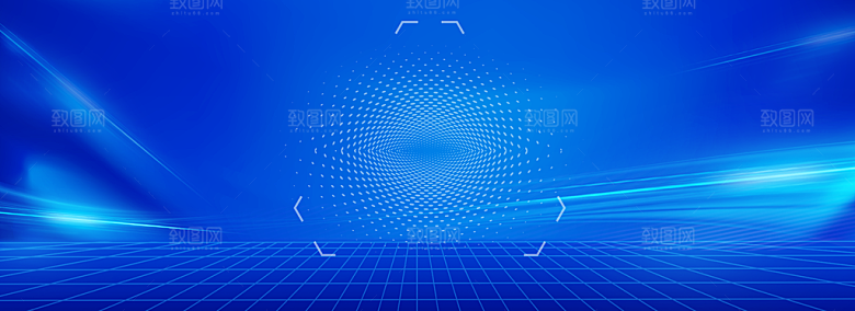 现代科技数据海报立体特效线性蓝色背景