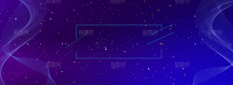 现代科技数据海报立体特效线性蓝色背景